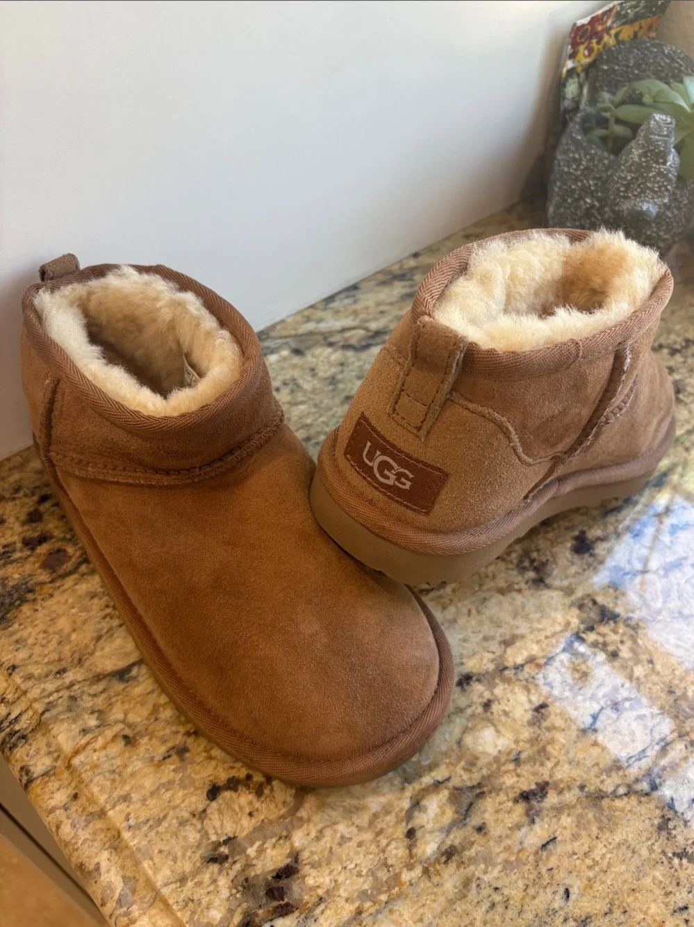 UGG Kids Mini Boot in Chestnut Brown with Cream Lining